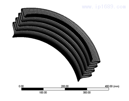 图 1  波纹管有限元模型